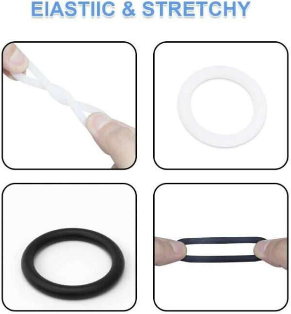 Penis Ring Cock Ring Set for Men Sex, PATTNIUM Longer Harder Stronger Erection Cock Ring for Sex Men Erection Enhancing and Orgasm Sex Toy ( Black & Clear ) - Image 5