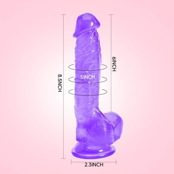 Realsitc Dildos, Sex Toy for Women, 8.5 Inch Ultra Soft Lifelike Silicone Big Dildo with Strong Suction Cup G Spot Stimulator Adult Toys for Women or Beginer Sexual Pleasure Tools for Women,Purple - Image 4