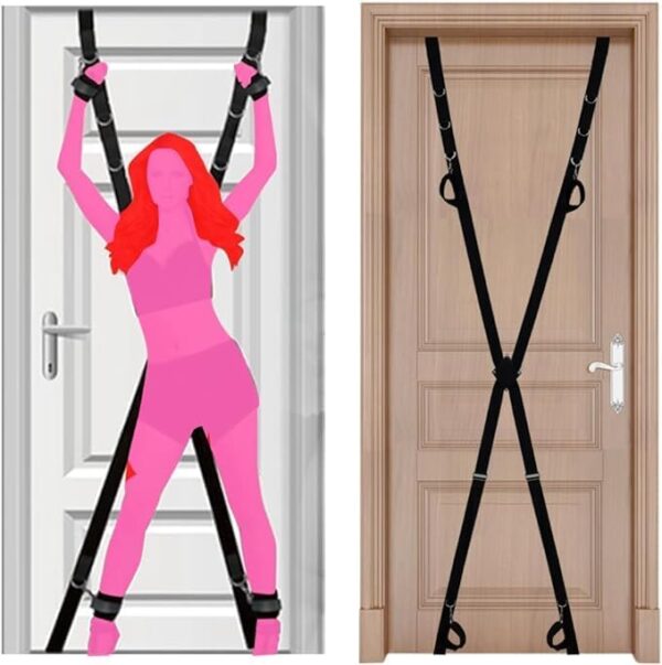 Door Fram Slingshot Sex Restraint Sex Swing Over The Door Bondage Sex Toys BDSM Sex Handcuffs Door Restraint Straps for Couples Fetish SM Sex Toys for Couple Sweater Sex Furniture Bedroom Game - Image 2